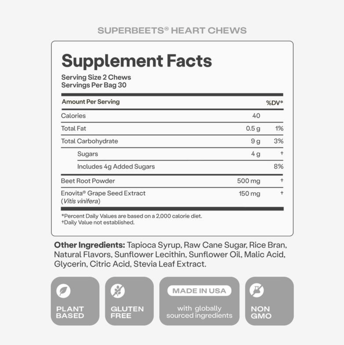SuperBeets Heart Chews, Nitric Oxide and BP Support