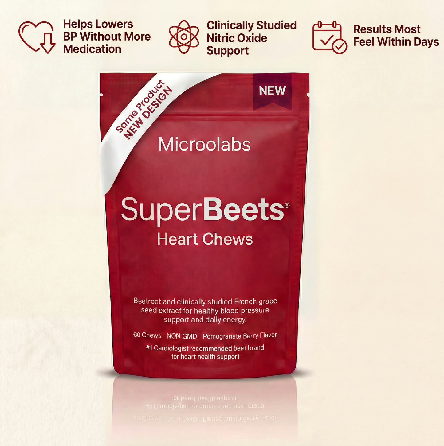 SuperBeets Heart Chews, Nitric Oxide and BP Support